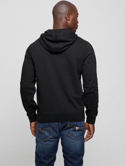 Guess Eco Roy Embossed Hoodie Negrii | GUESS-SN31031