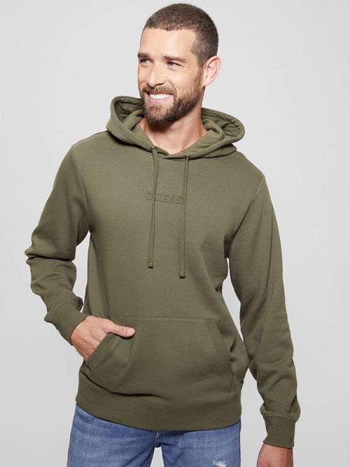 Guess Eco Roy Embossed Hoodie Verzi | GUESS-SN31056