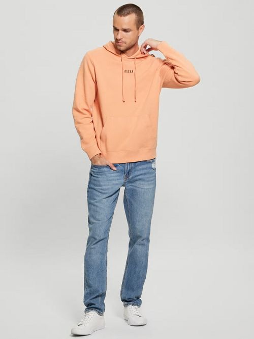 Guess Eco Roy Embroidered Logo Hoodie Portocalii | GUESS-SN30934