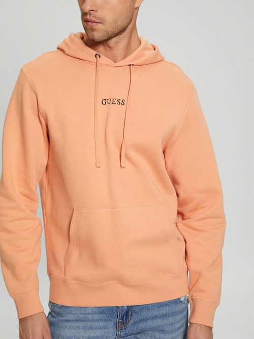Guess Eco Roy Embroidered Logo Hoodie Portocalii | GUESS-SN30934