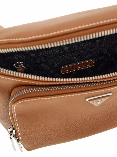 Guess Eco Saffiano Large Bum Bag Maro | GUESS-SN31688