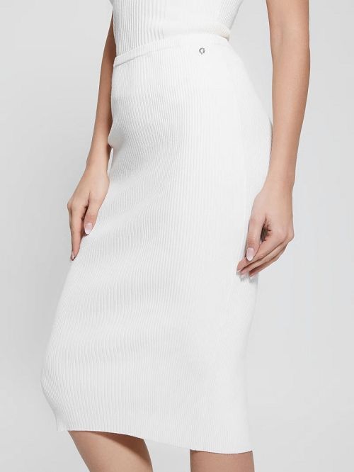 Guess Eco Sahara Rib Sweater Skirt Albi | GUESS-SN28172