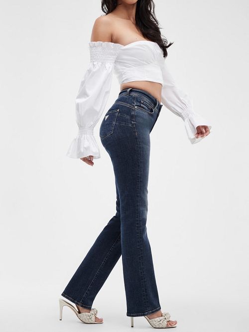 Guess Eco Shape Up High-Rise Straight Jeans Albastri | GUESS-SN26646