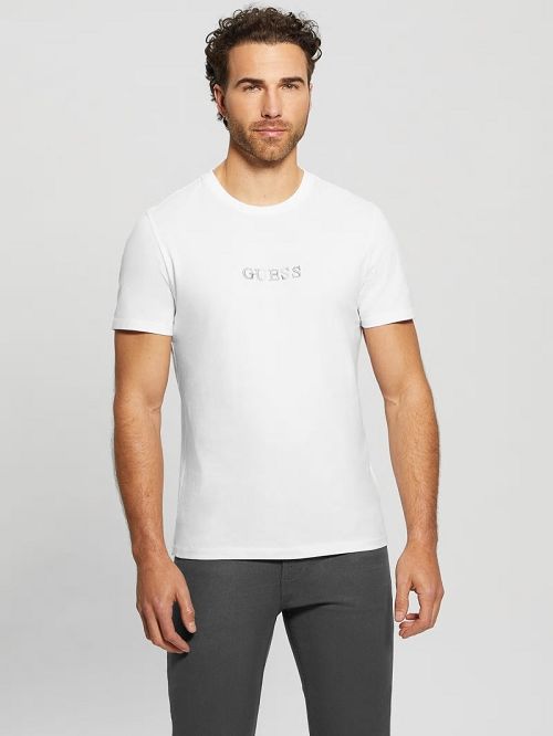 Guess Eco Signature Crewneck Tee Albi | GUESS-SN30521