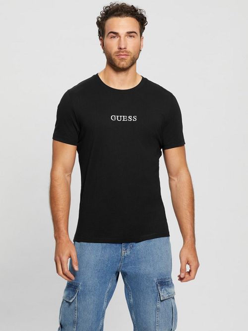 Guess Eco Signature Crewneck Tee Negrii | GUESS-SN30576