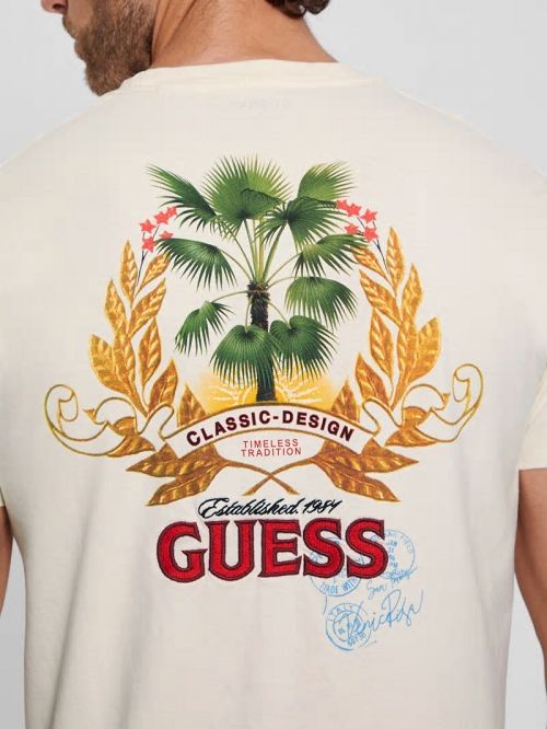 Guess Eco Signature Palm Tee Albi | GUESS-SN30603