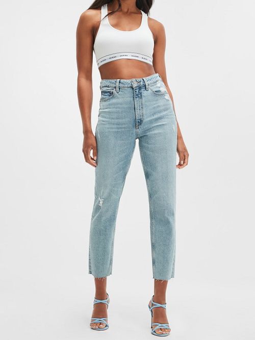 Guess Eco Slim Mom Jeans Albastri | GUESS-SN26652