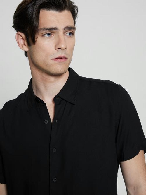 Guess Eco Solid Shirt Negrii | GUESS-SN31156