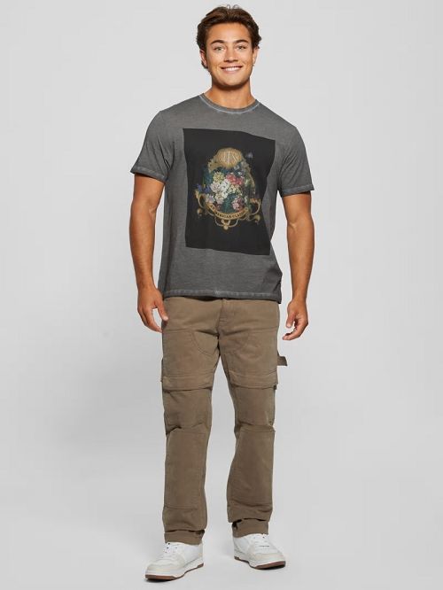Guess Eco Still Life Floral Tee Negrii | GUESS-SN30617