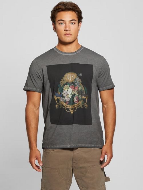 Guess Eco Still Life Floral Tee Negrii | GUESS-SN30617