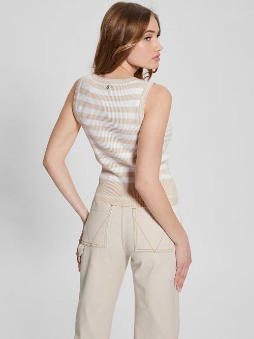 Guess Eco Stripe Ribbed Marti Tank Albi | GUESS-SN27104