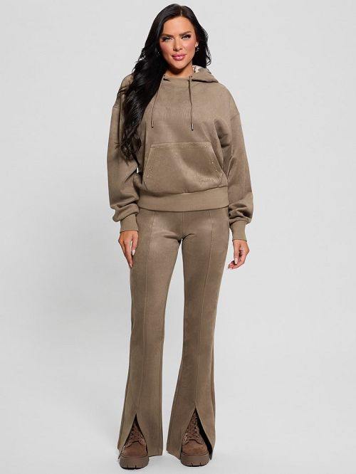 Guess Eco Sueded Scuba-Knit Pants Maro | GUESS-SN28262