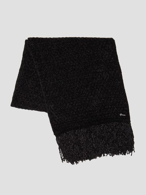 Guess Eco Talia Chenille Scarf Negrii | GUESS-SN30187