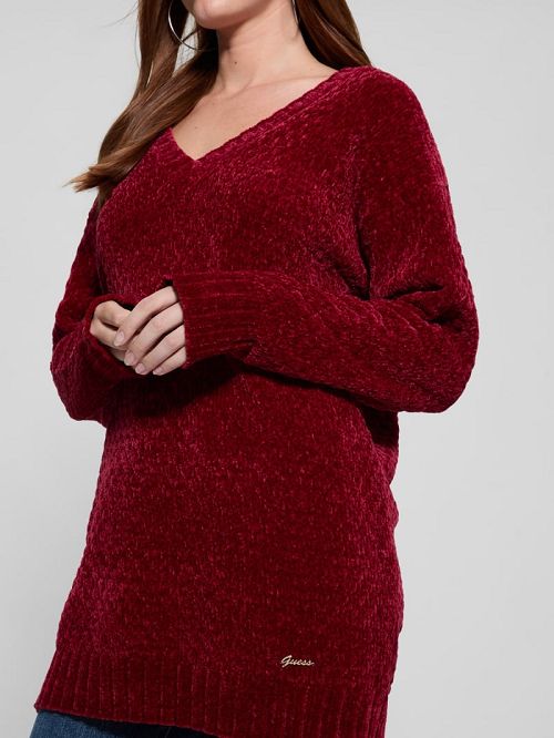 Guess Eco Talia Longline Chenille Sweater Rosii | GUESS-SN27254