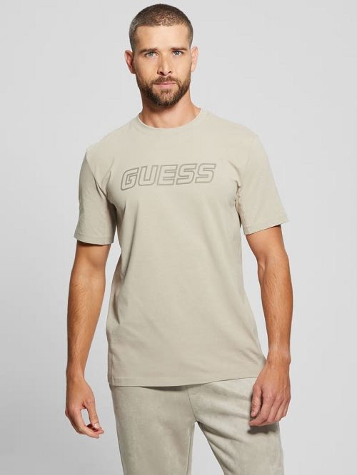 Guess Eco Tarf Logo Tee Bej | GUESS-SN30632