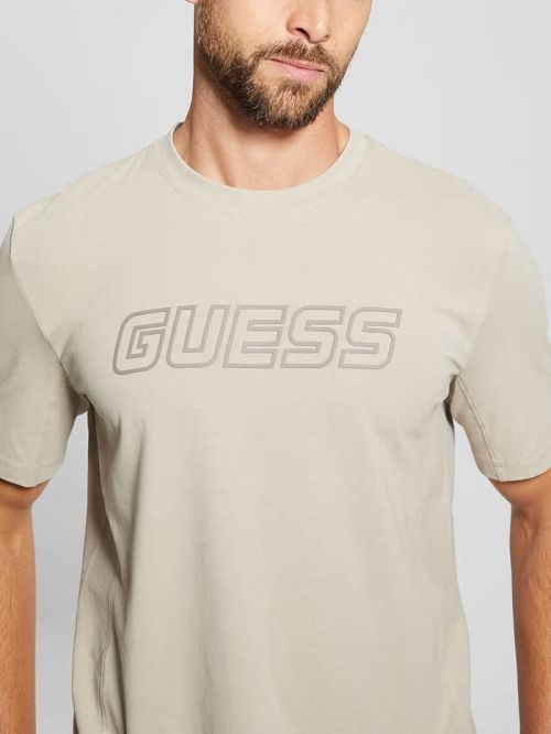Guess Eco Tarf Logo Tee Bej | GUESS-SN30632