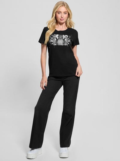 Guess Eco Tiger Eyes Easy Tee Negrii | GUESS-SN27437