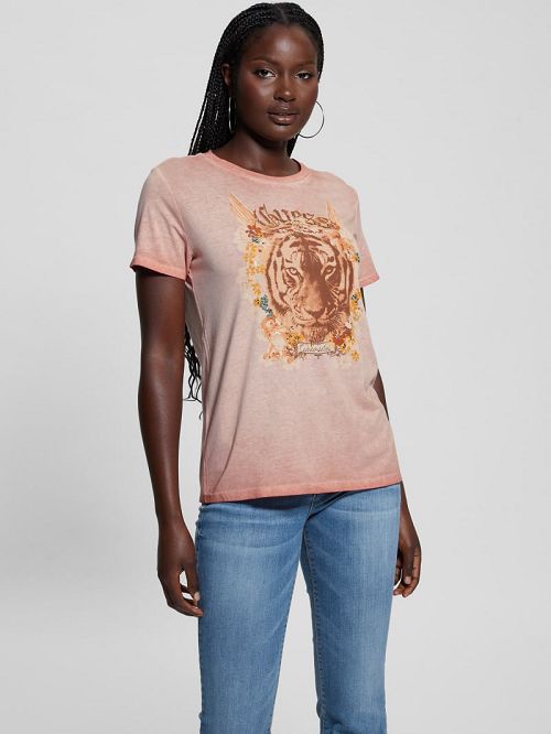 Guess Eco Tiger God Easy Tee Roz | GUESS-SN27627