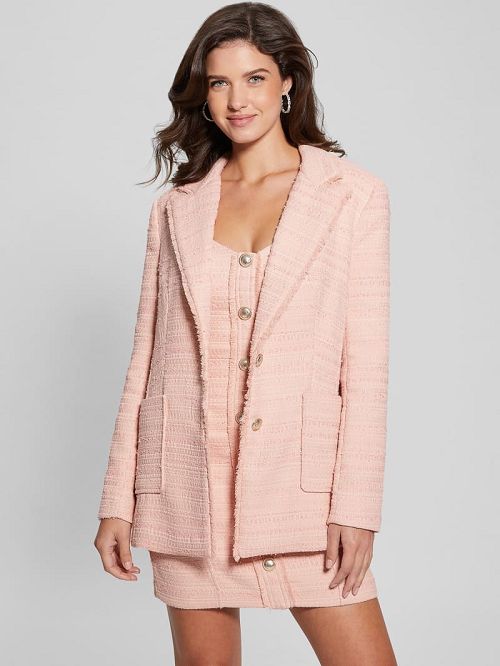 Guess Eco Tosca Tweed Blazer Roz | GUESS-SN27971