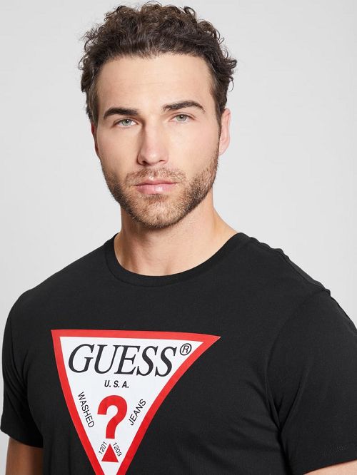 Guess Eco Triangle Classic Tee Negrii | GUESS-SN30474