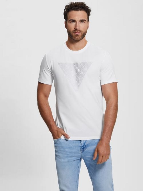 Guess Eco Triangle Crewneck Tee Albi | GUESS-SN31537