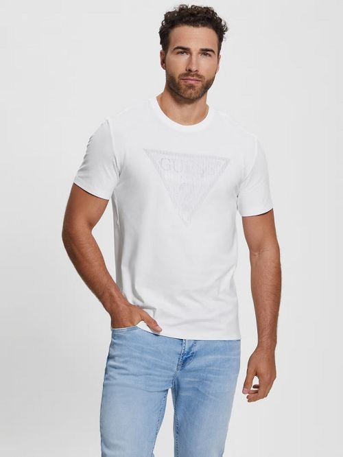 Guess Eco Triangle Crewneck Tee Albi | GUESS-SN31537