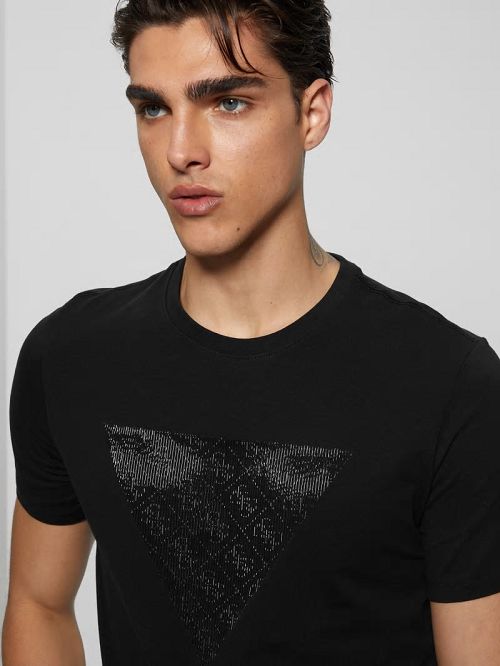 Guess Eco Triangle Crewneck Tee Negrii | GUESS-SN31540