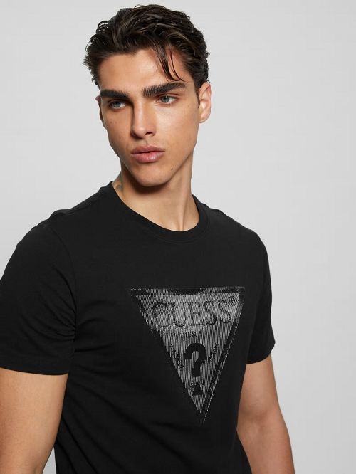 Guess Eco Triangle Crewneck Tee Negrii | GUESS-SN31540