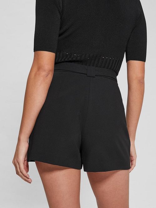 Guess Eco Valentina Crepe Shorts Negrii | GUESS-SN28088