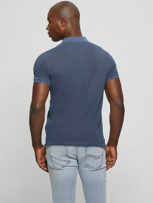Guess Eco Washed Polo Albastri | GUESS-SN31220