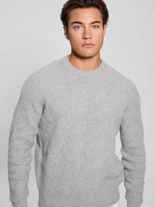 Guess Eco Wesley Lattice Sweater Gri | GUESS-SN30814