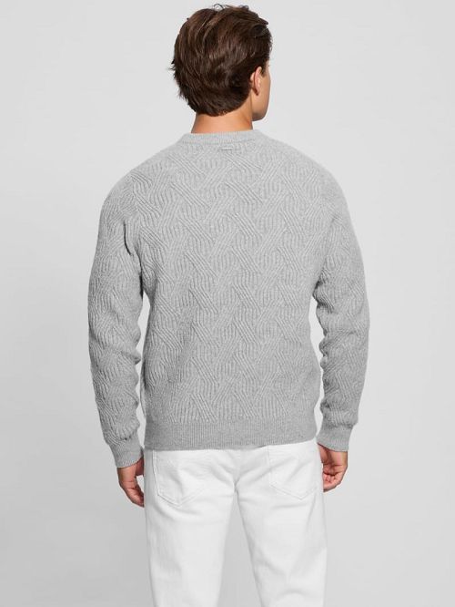 Guess Eco Wesley Lattice Sweater Gri | GUESS-SN30814