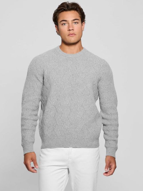 Guess Eco Wesley Lattice Sweater Gri | GUESS-SN30814