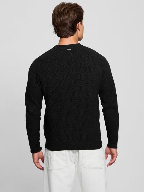 Guess Eco Wesley Lattice Sweater Negrii | GUESS-SN30904