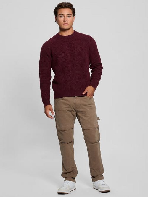 Guess Eco Wesley Lattice Sweater Rosii | GUESS-SN31037