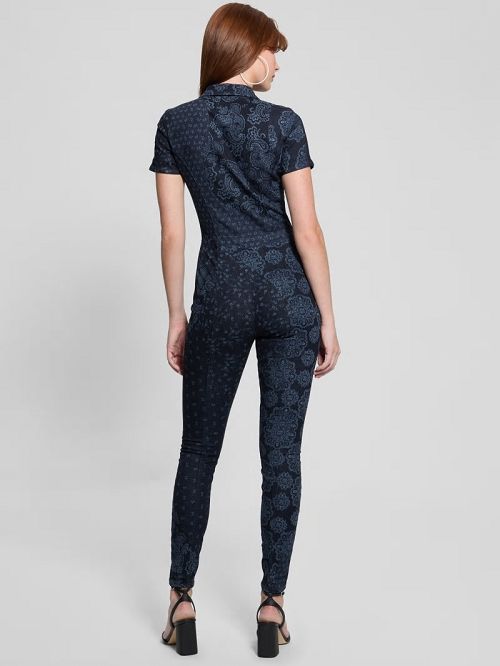 Guess Eco Yuri Printed Denim Jumpsuit Albastri | GUESS-SN26689