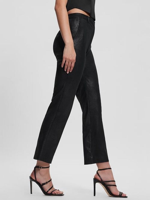 Guess Eco Zoe Faux-Suede Straight Pants Negrii | GUESS-SN28200