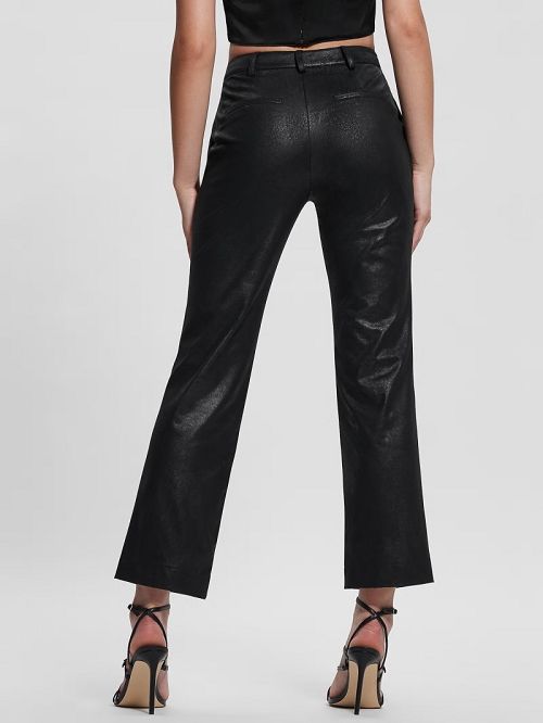 Guess Eco Zoe Faux-Suede Straight Pants Negrii | GUESS-SN28200