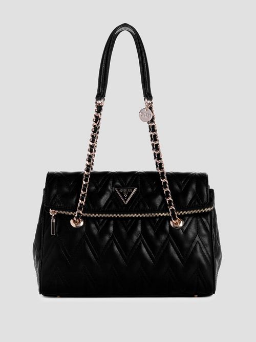 Guess Eda Quilted Satchel Negrii | GUESS-SN29203