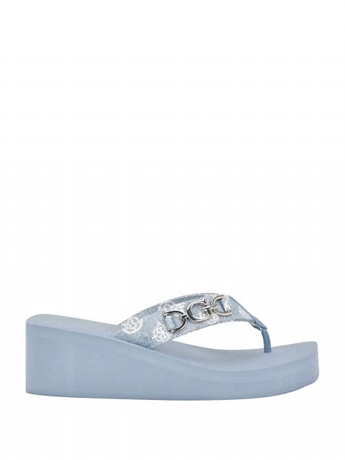 Guess Edany Denim G Buckle Wedge Sandals Albastri | GUESS-SN29594