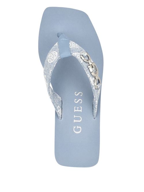 Guess Edany Denim G Buckle Wedge Sandals Albastri | GUESS-SN29594