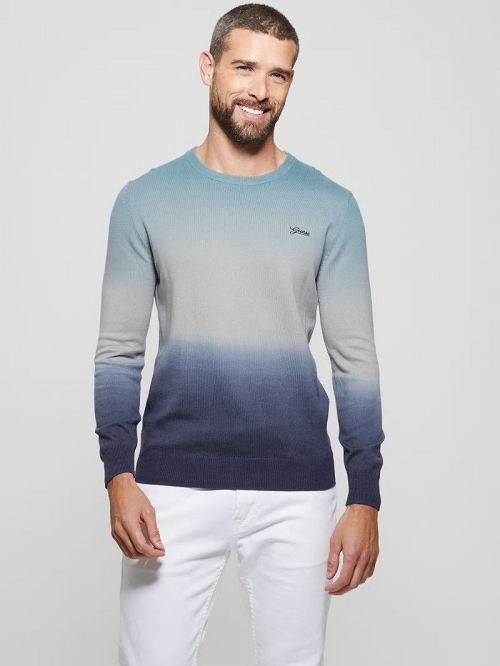Guess Edwin Crewneck Tie-Dye Sweater Albastri | GUESS-SN31049