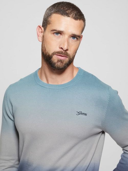 Guess Edwin Crewneck Tie-Dye Sweater Albastri | GUESS-SN31049