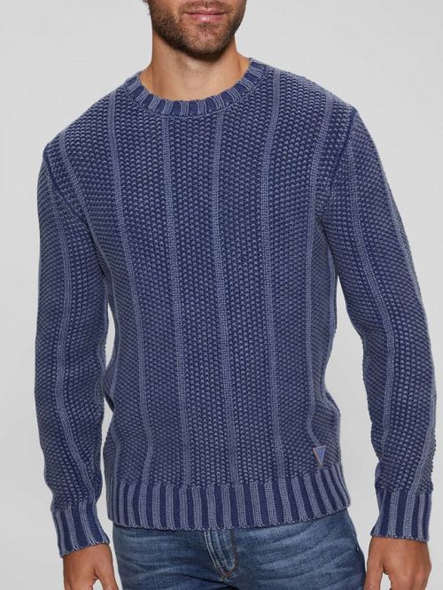 Guess Eli Treated Stitched Sweater Albastri | GUESS-SN31052