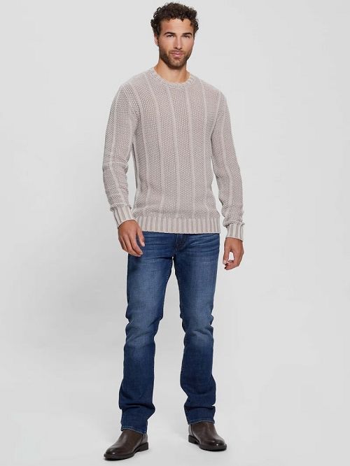 Guess Eli Treated Stitched Sweater Bej | GUESS-SN31067