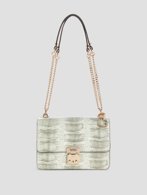 Guess Eliette Snakeskin Convertible Crossbody Maro | GUESS-SN28866