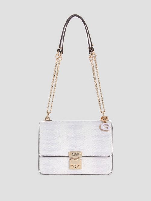 Guess Eliette Snakeskin Convertible Crossbody Violet | GUESS-SN28902
