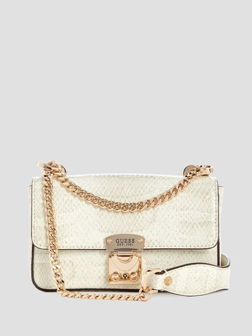 Guess Eliette Snakeskin Mini Convertible Crossbody Maro | GUESS-SN29070