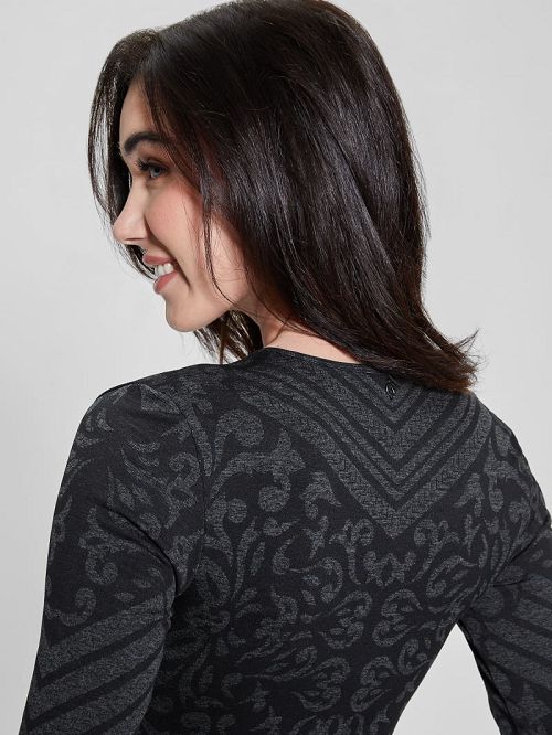 Guess Elisa Jacquard Seamless Dress Negrii | GUESS-SN26759