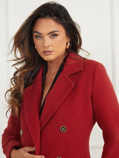 Guess Eliza Wool-Blend Coat Rosii | GUESS-SN27903